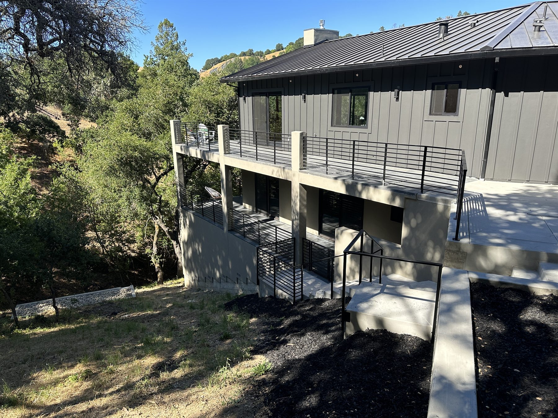 Large custom railing project on a hillside property
