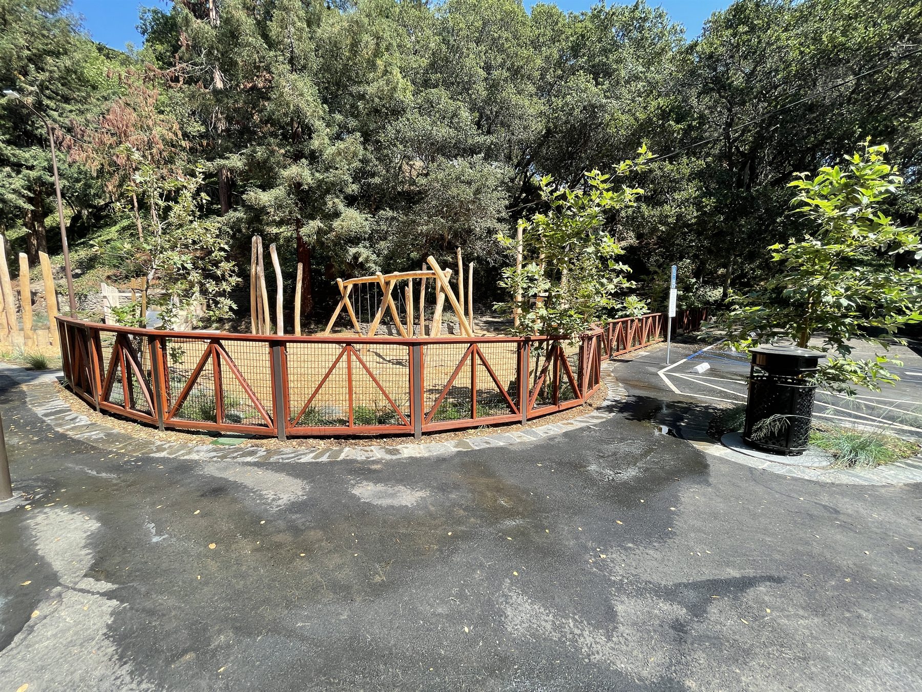 Park wood and mesh fence